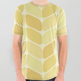 Vintage Diagonal Rectangles Yellow All Over Graphic Tee