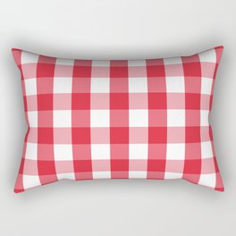 Gingham Plaid Pattern (red/white) Rectangular Pillow