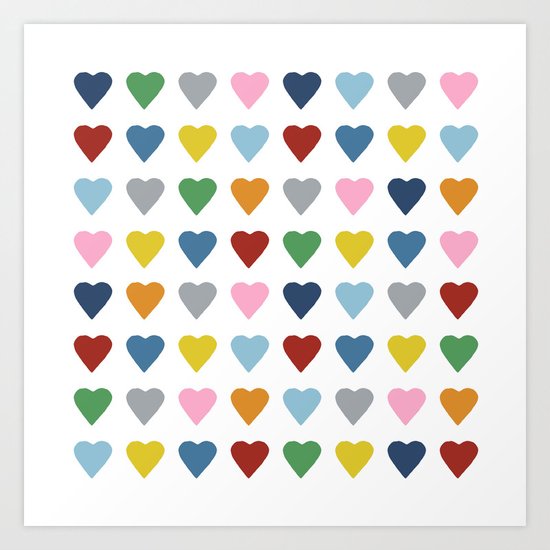 64 Hearts Art Print