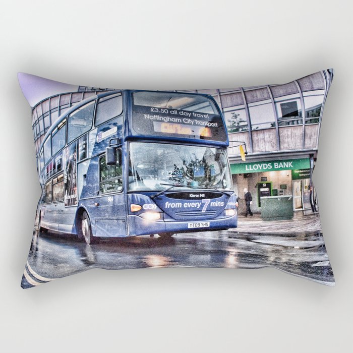 Navy Bus Rectangular Pillow