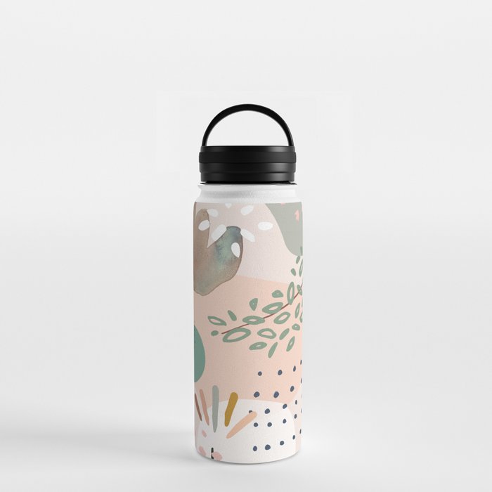 Abstract Floral Collage  Water Bottle