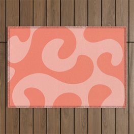 Autumn Disco Club Waves - light and medium orange Outdoor Rug