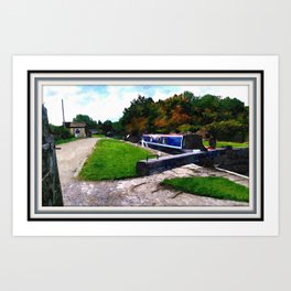 Leeds to Liverpool Canal Art Print | Digital, Mixed Media, Painting 