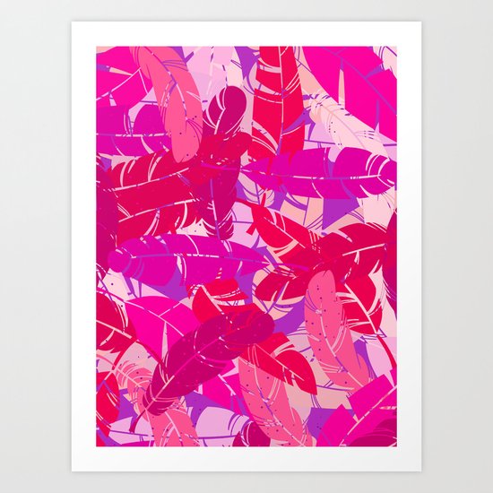 Pink feathers Art Print
