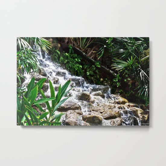 Garden Waterfall Metal Print