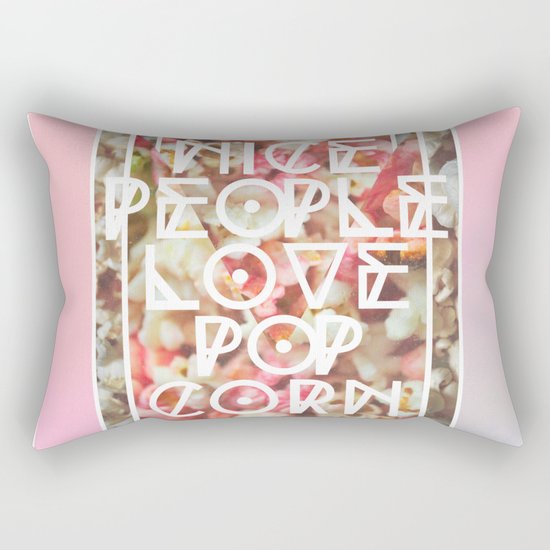 Nice People Love Popcorn Rectangular Pillow