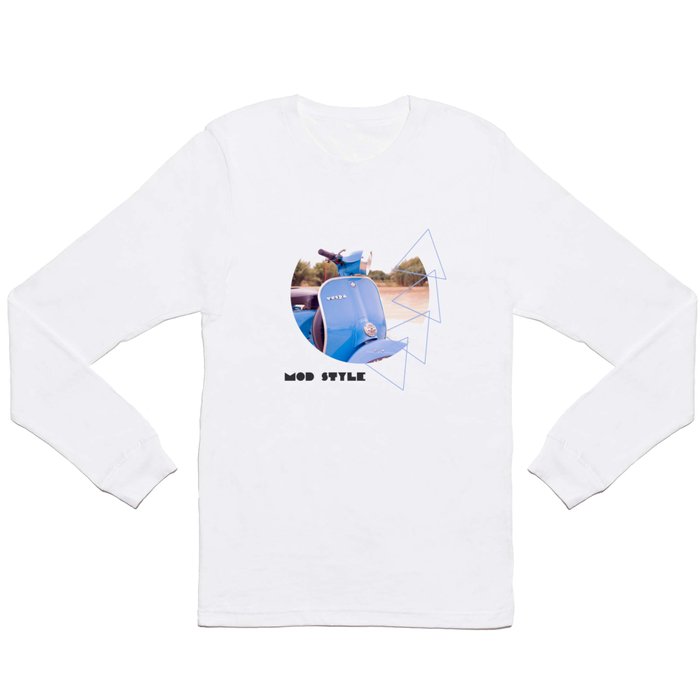 Vintage Blue Scooter Long Sleeve T Shirt