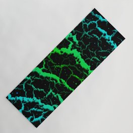 Cracked Space Lava - Cyan/Green Yoga Mat