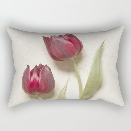 Two Red Tulips II Rectangular Pillow