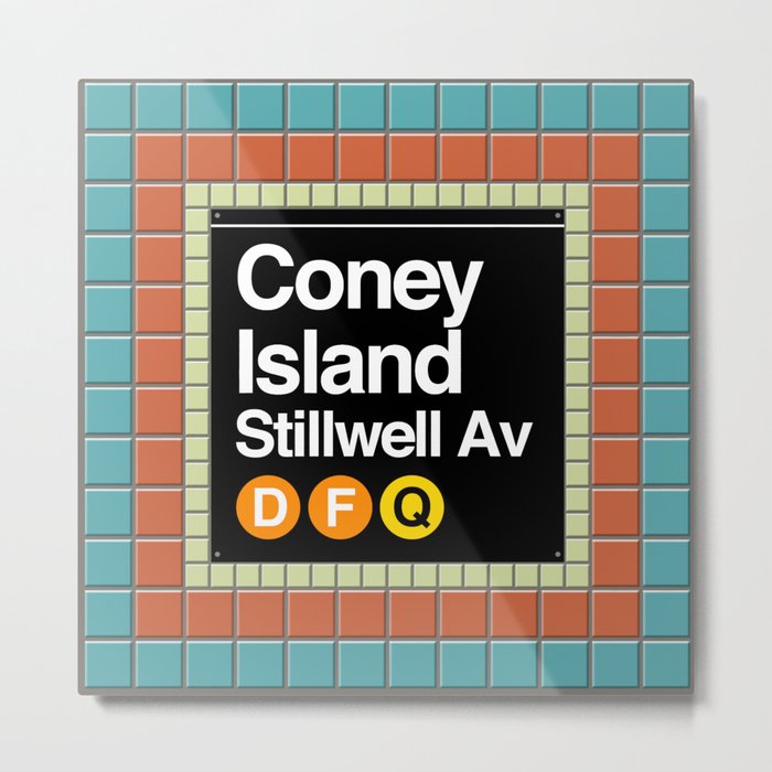 subway coney island sign Metal Print