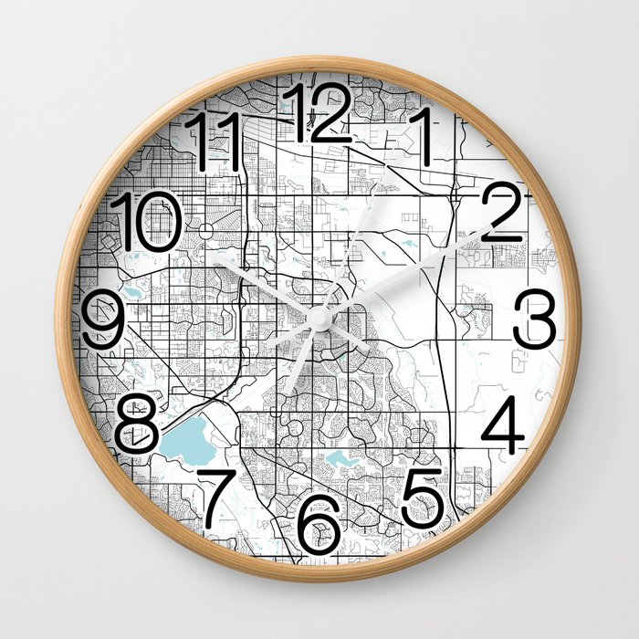 Aurora City Map of Colorado, USA - Circle Wall Clock