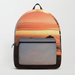 Bandon Sunset Backpack | Coralandgold, Beach, Color, Bandonoregon, Colourfuldusk, Sunset, Coastalart, Coastalphotography, Nature, Photo 