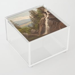 Birch Mountains and Valley Waterfall landscape apinting by Alfred Thompson Bricher Acrylic Box