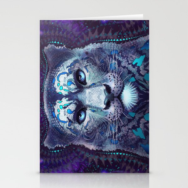 Snow Leopard Late Night Stationery Cards