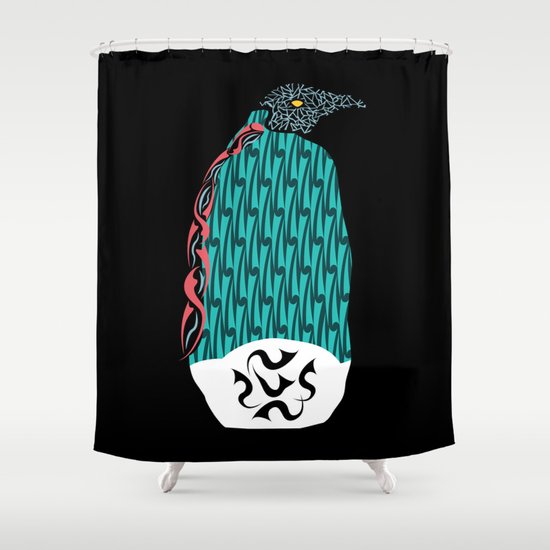 Abstract Penguin Shower Curtain
