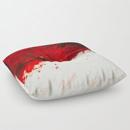 Twombly red abstract Floor Pillow