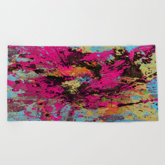 Express Yourself IV - Abstract, oil painting Beach Towel