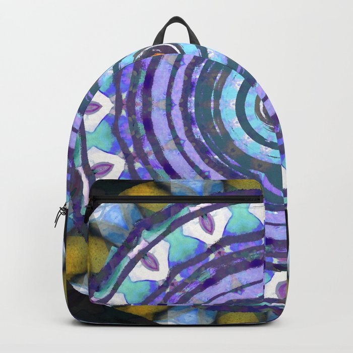 Lavender and Green Spiral Art - Wise Vision Backpack
