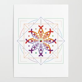 Kaleidoscope Mandala Geometric Pattern Poster