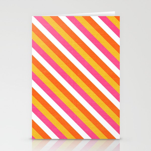 summer diagonal stripes Stationery Cards