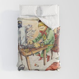 Hero and his Superdog Duvet Cover