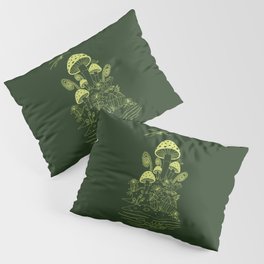 Mushroom, Frogs and Crystals with Dragofly Pillow Sham