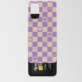 Happy Checkered pattern lilac Android Card Case