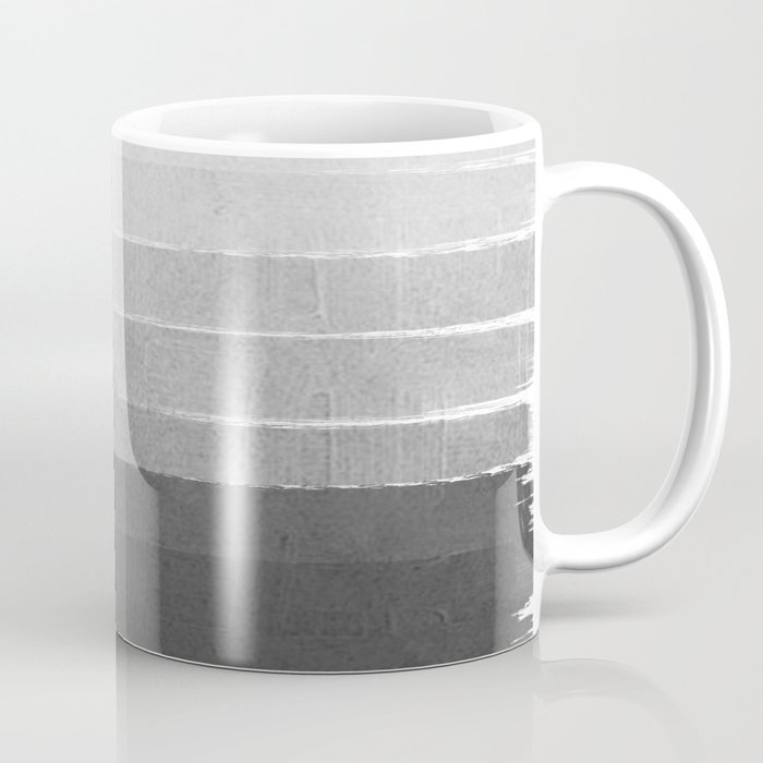 Brushstroke - Ombre Grey, Charcoal, minimal, Monochrome, black and white, trendy,  painterly art  Coffee Mug