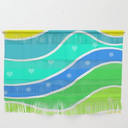 Kid Color Abstract Wave With Star and Love Wall Hanging
