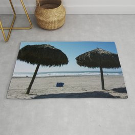 Tiki Umbrellas Rosarito Beach Mexico Rug