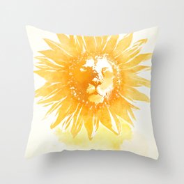 Lion Sunflower Throw Pillow