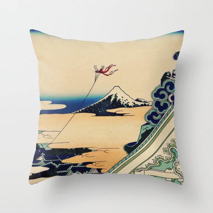 Toto Asakusa Honganji by Katsushika Hokusai Throw Pillow