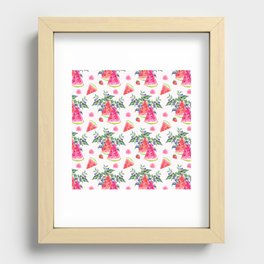 Seamless watermelons pattern. Recessed Framed Print