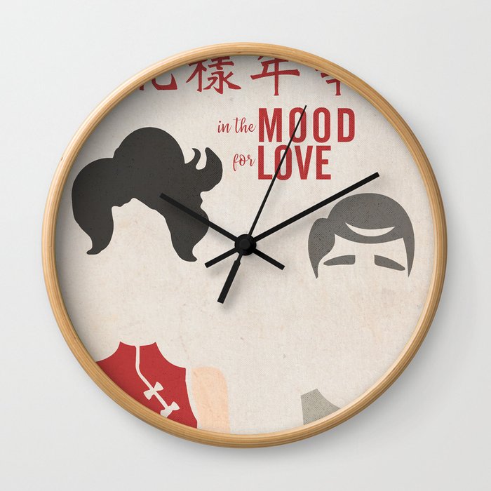 In the mood for love, minimal movie poster, Wong Kar-wai, Tony Leung, Maggie Cheung, Hong Kong film Wall Clock