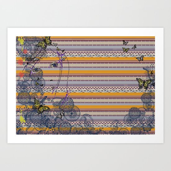 Blends of Aztec Art Print