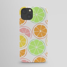 Citrus fruit circle slice seamless pattern illustration iPhone Case