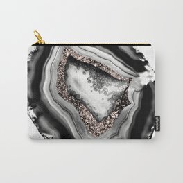 Agate Rose Gold Glitter Glam #1 (Faux Glitter) #gem #decor #art #society6 Carry-All Pouch