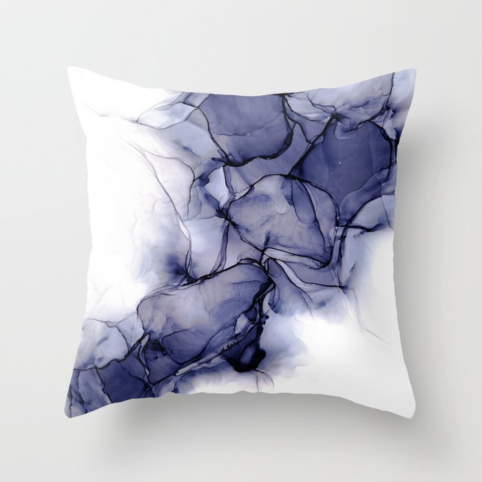 Purple Wispy: Original Abstract Alcohol Ink Painting Throw Pillow