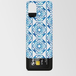 Pretty Hexagon Chinoiserie Blue and White Pattern Android Card Case