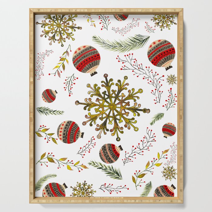 Christmas Decorations Serving Tray