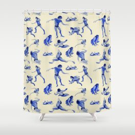 Gesture drawing 8 ( Blue Man ) Shower Curtain