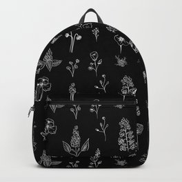 Black Wildflowers S Backpack