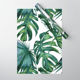 Classic Palm Leaves Tropical Jungle Green Wrapping Paper