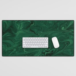 Modern Cotemporary Emerald Green Abstract Desk Mat
