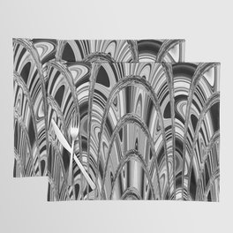 Kaleidoscopic Abstract In Black And White Placemat