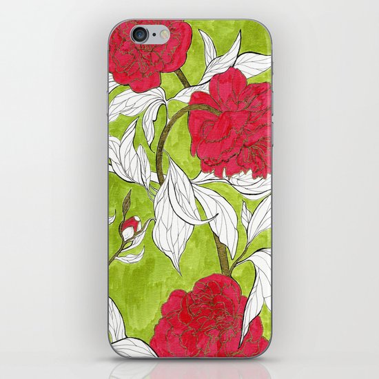 red peonies iPhone & iPod Skin