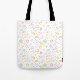 Comic Squiggles in Rainbow Bright Tote Bag