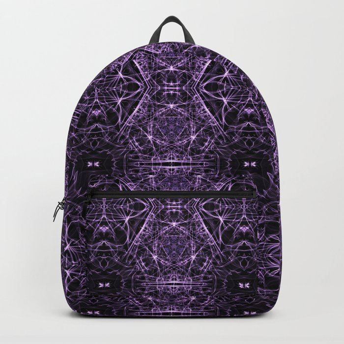 Liquid Light Series 33 ~ Purple Abstract Fractal Pattern Backpack