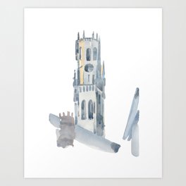 Medieval bell tower of Bruges, Belgium. Art Print