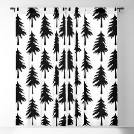 Black pine trees pattern Blackout Curtain